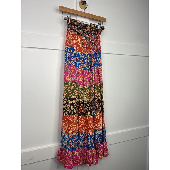NEW Love The Label Tiered Braided Belt Romy Maxi Skirt Alesandra Mix - Picture 3 of 7